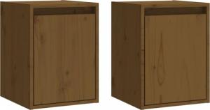 vidaXL vidaXL Szafki ścienne, 2 szt., miodowy brąz, 30x30x40 cm, lita sosna 2
