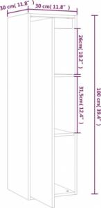 vidaXL vidaXL Szafki ścienne, 2 szt., 30x30x100 cm, lite drewno sosnowe 10