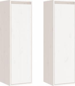 vidaXL vidaXL Szafki ścienne, 2 szt., białe, 30x30x100 cm, drewno sosnowe 2