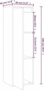 vidaXL vidaXL Szafki ścienne, 2 szt., białe, 30x30x100 cm, drewno sosnowe 10