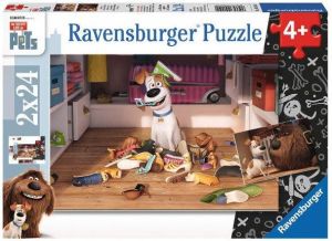 Ravensburger Puzzle 2x24 Sekretne Życie Zwierząt Domowych (091102) 1