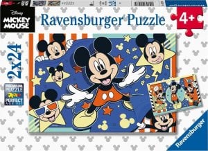Ravensburger Puzzle dla dzieci 2x24 Myszka Miki 1