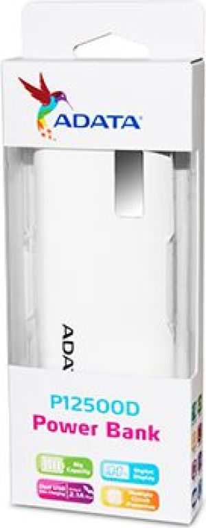 Powerbank ADATA P12500D 12500 mAh Biały  (AP12500D-DGT-5V-CWH) 2