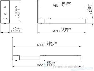 B-Tech Uchwyt ścienne do głośnika czarne (BT15/B) 6