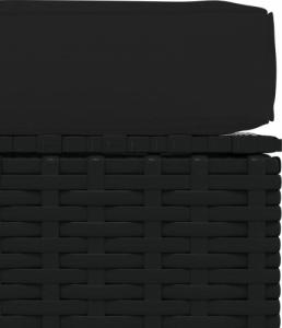 vidaXL vidaXL Podnóżek ogrodowy, z poduszką, 70x70x30 cm, polirattan, czarny 4