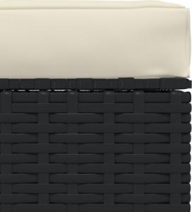 vidaXL vidaXL Podnóżek ogrodowy, z poduszką, 70x70x30 cm, polirattan, czarny 3