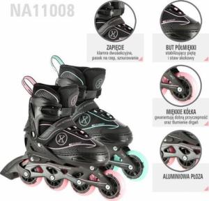 Rolki Nils Extreme NA11008 rekreacyjne regulowane czarne r. 39-42 7