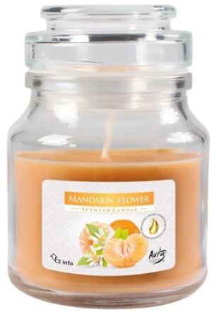 Bispol Świeca zapachowa w szkle z wieczkiem kwiat mandarynki 1