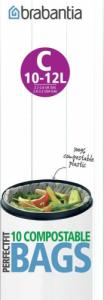Brabantia Worki na śmieci 10 szt. do kompostowania 12l Brabantia Compostable Bags zieone 3