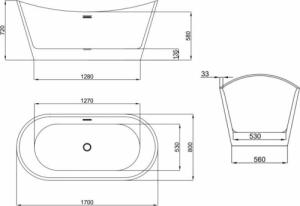 Wanna Mexen Mexen Montana wanna wolnostojąca 170 x 80 cm biała - 52011708000 2