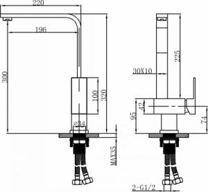 Bateria kuchenna Mexen Liv stojąca inox (672100-99) 2
