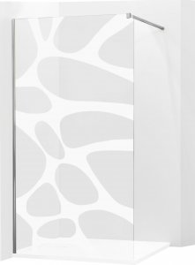 Mexen Mexen Kioto ścianka prysznicowa 70 x 200 cm, transparent/biały wzór 8 mm, chrom - 800-070-101-01-97 1