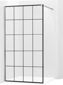 Mexen Mexen Kioto ścianka prysznicowa 70 x 200 cm, transparent/czarny wzór 8 mm, chrom - 800-070-101-01-77 1