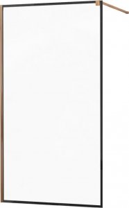 Mexen Mexen Kioto ścianka prysznicowa 50 x 200 cm, transparent/czarny wzór 8 mm, różowe złoto - 800-050-101-60-70 2