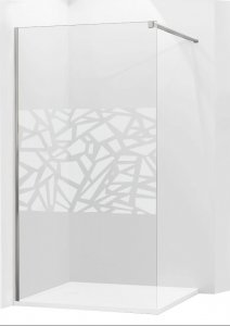 Mexen Mexen Kioto ścianka prysznicowa 70 x 200 cm, transparent/biały wzór 8 mm, chrom - 800-070-101-01-85 1