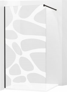 Mexen Mexen Kioto ścianka prysznicowa 90 x 200 cm, transparent/biały wzór 8 mm, czarny - 800-090-101-70-97 1