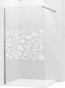 Mexen Mexen Kioto ścianka prysznicowa 100 x 200 cm, transparent/biały wzór 8 mm, chrom - 800-100-101-01-85 1