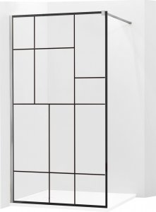 Mexen Mexen Kioto ścianka prysznicowa 120 x 200 cm, transparent/czarny wzór 8 mm, różowe złoto - 800-120-101-60-78 1
