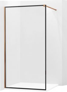 Mexen Mexen Kioto ścianka prysznicowa 120 x 200 cm, transparent/czarny wzór 8 mm, różowe złoto - 800-120-101-60-70 1
