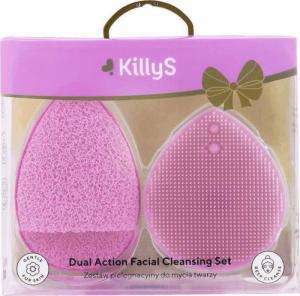 Killy`s KILLYS_SET Dual Action Facial Cleansing silikonowa szczoteczka do mycia twarzy + gąbka złuszczająca 1