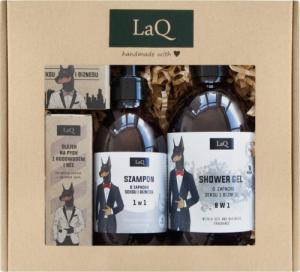 LaQ LAQ_SET Doberman żel pod prysznic 500ml + szampon 300ml + olejek do brody 30ml + mydło 85ml 1