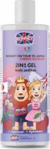 Ronney RONNEY_Kids On Tour To Japan 2in1 Gel Body And Hair żel do mycia ciała i włosów dla dzieci od 3 roku życia Japońska Wiśnia 300ml 1