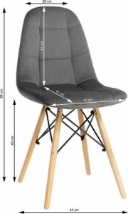 Szchara KRZESŁO tapicerowane PIKOWANE nowoczesne WELUROWE 3