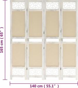 vidaXL 338559 4-Panel Room Divider Cream 140x165 cm Fabric 7