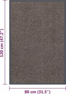 vidaXL Wycieraczka tuftowana, 80x120 cm, ciemnobrązowa 5