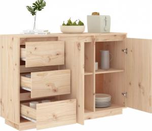 vidaXL Szafka, 111x34x75 cm, lite drewno sosnowe 4