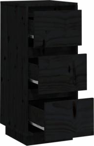 vidaXL Szafki boczne, 2 szt., czarne, 32x34x75 cm, lite drewno sosnowe 6