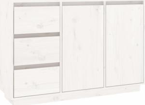 vidaXL Szafka, biała, 111x34x75 cm, lite drewno sosnowe 2