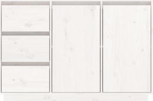 vidaXL Szafka, biała, 111x34x75 cm, lite drewno sosnowe 6