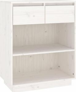 vidaXL Szafka, biała, 60x34x75 cm, lite drewno sosnowe 2