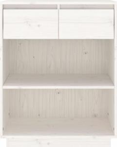 vidaXL Szafka, biała, 60x34x75 cm, lite drewno sosnowe 5