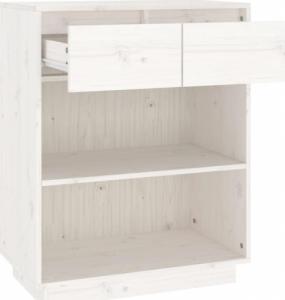 vidaXL Szafka, biała, 60x34x75 cm, lite drewno sosnowe 6