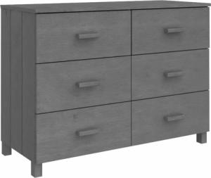 vidaXL Komoda, ciemnoszara, 113x40x80 cm, lite drewno sosnowe 2