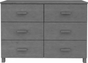 vidaXL Komoda, ciemnoszara, 113x40x80 cm, lite drewno sosnowe 5