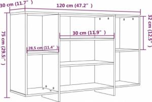 vidaXL Szafka, dąb sonoma, 120x30x75 cm, płyta wiórowa 7