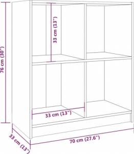 vidaXL Szafka boczna, 70x33x76 cm, lite drewno sosnowe 8
