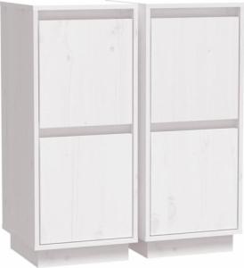 vidaXL Szafki, 2 szt., białe, 31,5 x 34 x 75 cm, lite drewno sosnowe 2