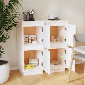 vidaXL Szafki, 2 szt., białe, 31,5 x 34 x 75 cm, lite drewno sosnowe 3