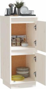 vidaXL Szafka, biała, 31,5 x 34 x 75 cm, lite drewno sosnowe 4