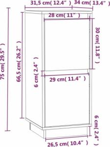 vidaXL Szafki, 2 szt., białe, 31,5 x 34 x 75 cm, lite drewno sosnowe 8