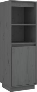 vidaXL Wysoka szafka, szara, 37x34x110 cm, lite drewno sosnowe 2