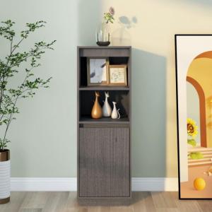 vidaXL Wysoka szafka, szara, 37x34x110 cm, lite drewno sosnowe 3