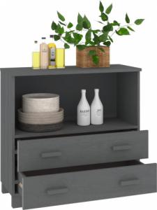 vidaXL Regał, ciemnoszary, 85x35x80 cm, drewno sosnowe 4