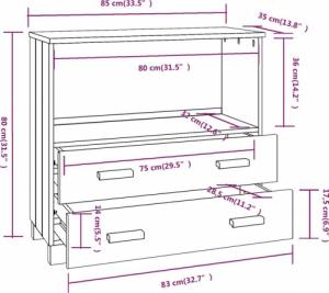 vidaXL Regał, jasnoszary, 85x35x80 cm, drewno sosnowe 8