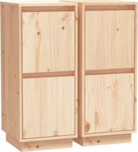 vidaXL Szafki, 2 szt., 31,5 x 34 x 75 cm, lite drewno sosnowe 2