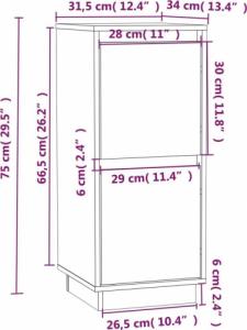 vidaXL Szafki, 2 szt., 31,5 x 34 x 75 cm, lite drewno sosnowe 8